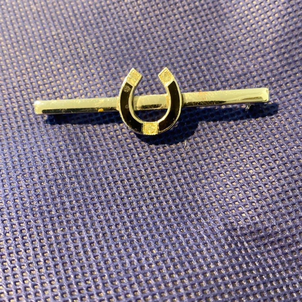 Silver horse shoe pin